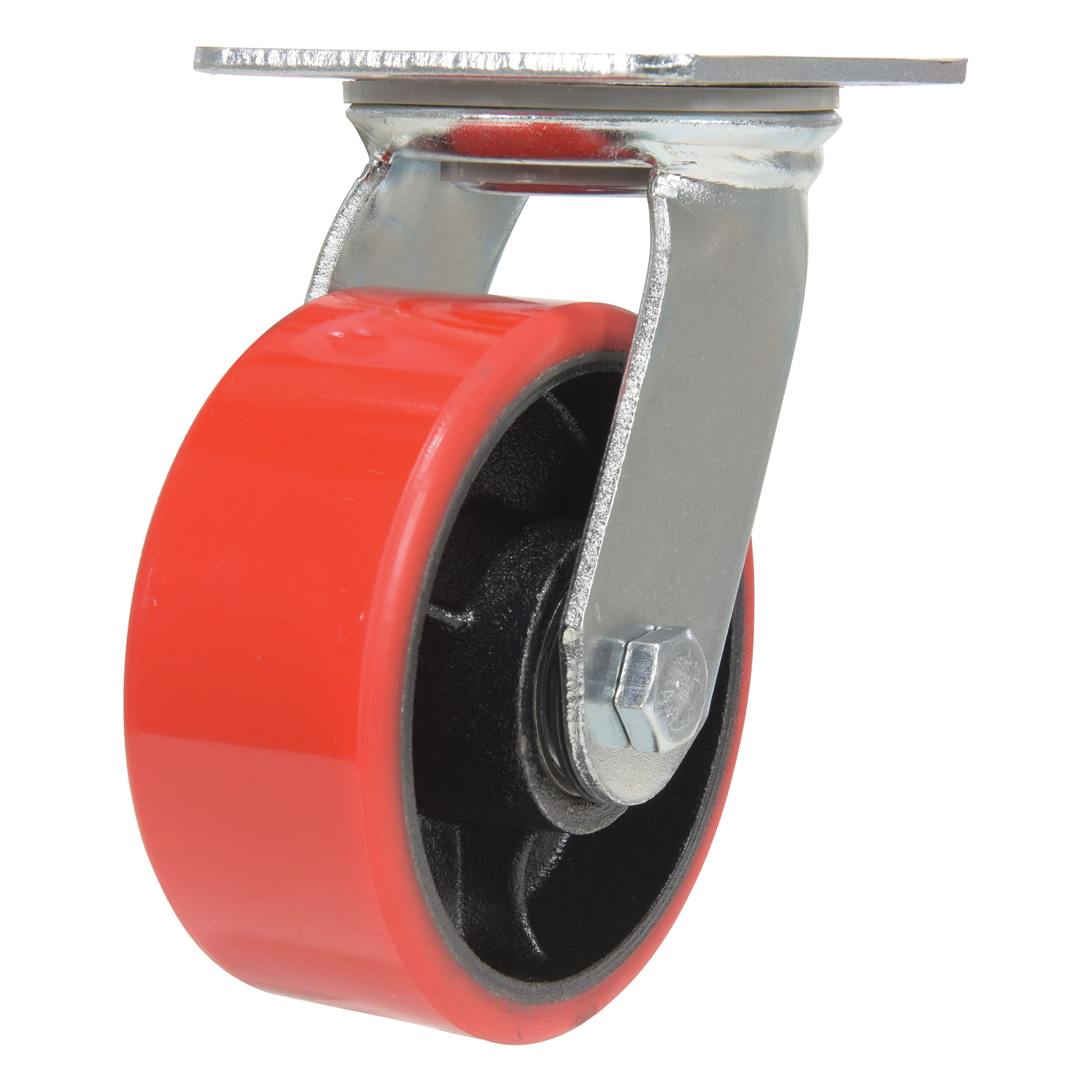 Vestil Poly Swivel Caster - 5in. x 2in., 990-Lb. Capacity, Non-Marking, Red, Model# CST-VE-5X2PU-S